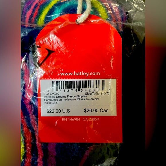 Slippers- Hatley Rainbow Dreams Fleece - Picture 3 of 3